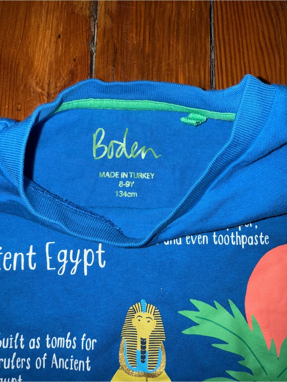 Boden Blue Short-Sleeve Tee with Yellow Pyramid Graphic 8-9 - Picture 2 of 2